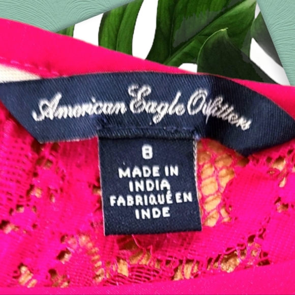 American Eagle Outfitters Lace Bodice Sleeveless Mini Dress Size 8 - Picture 3 of 5